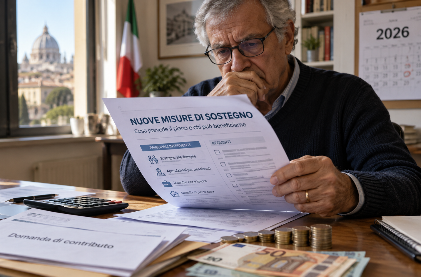 Coppia senior che consulta uno smartphone su una terrazza a Roma
